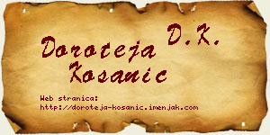 Doroteja Kosanić vizit kartica